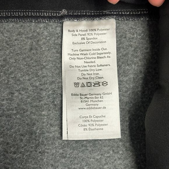 Eddie Bauer First Ascent Cloud Layer Gray Black Mens 2XL Hybrid Full Zip Hoodie - Picture 10 of 11